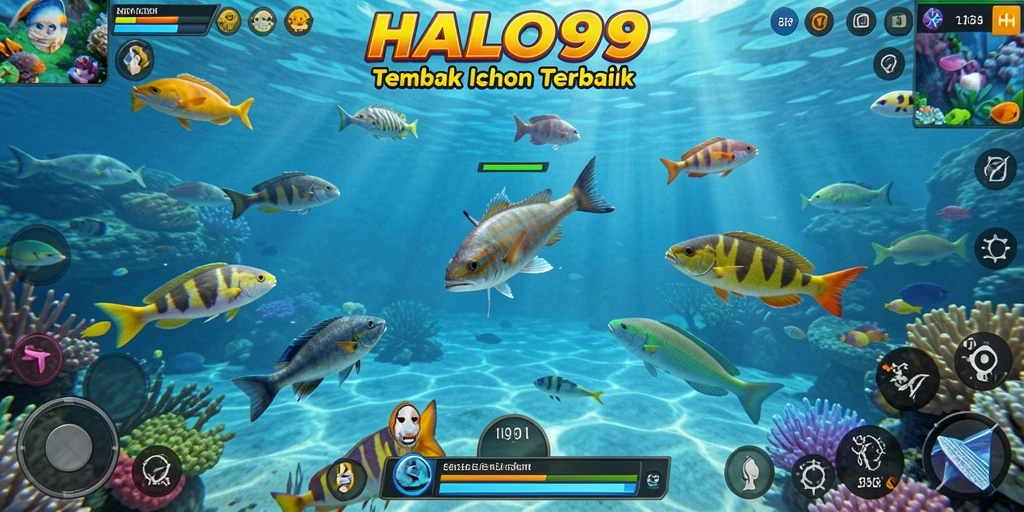 Tampilan menarik dari gameplay HALO99 saat menangkap ikan.