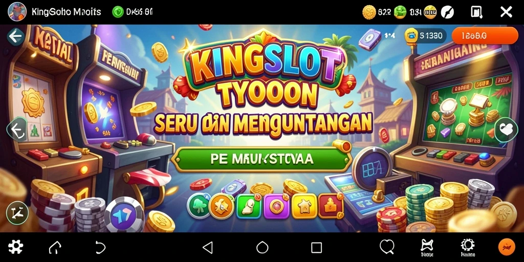 Gameplay KINGSLOT yang menampilkan keseruan membangun kasino.