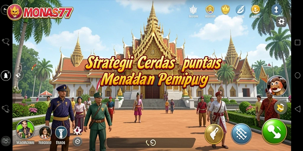 Tampilan screenshot utama MONAS77 dengan pertempuran strategis yang intens.